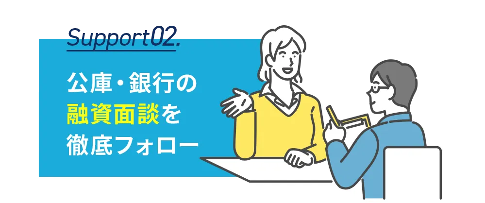 公庫・銀行の融資面談を徹底フォロー